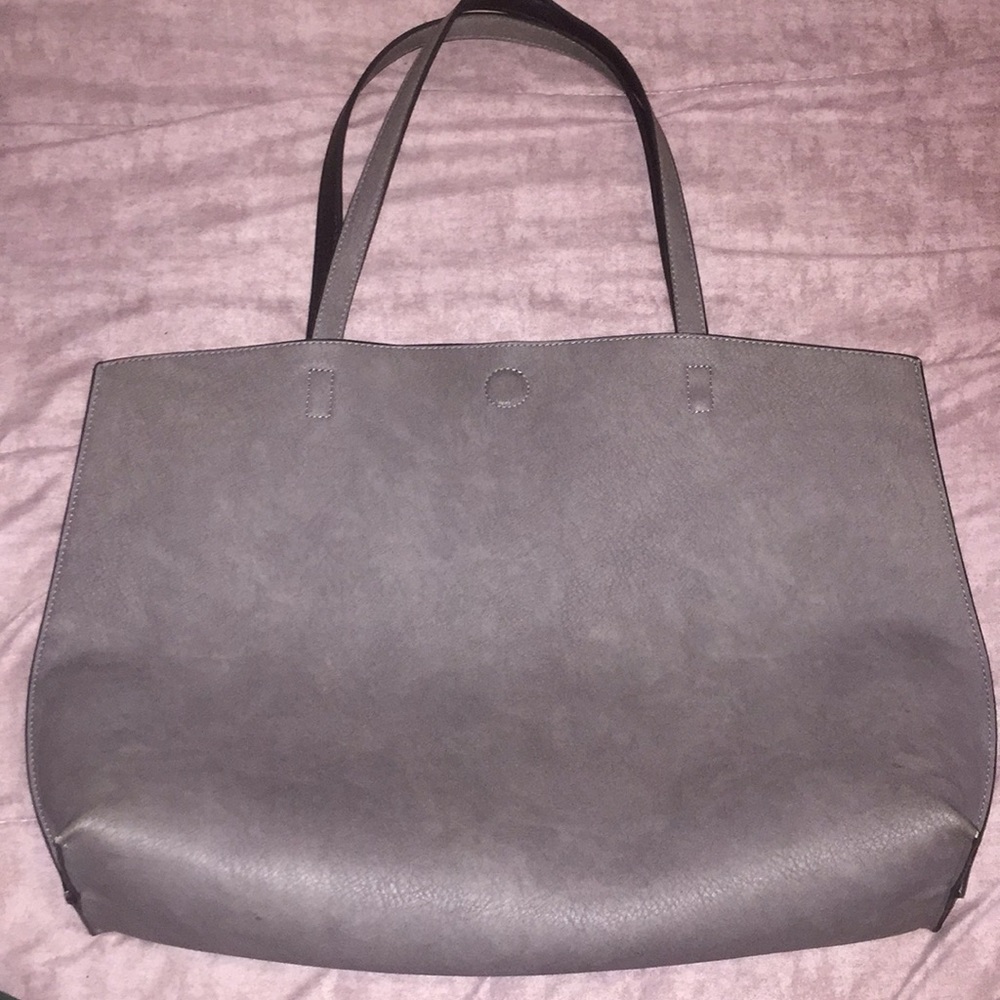 Grey Leather Bag -